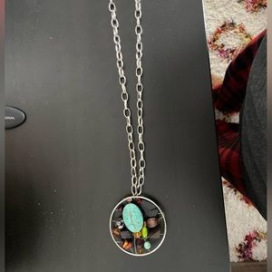 Medallion necklace. Multicolored